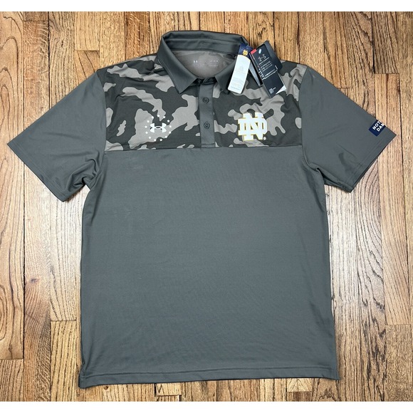 NWT Under Armour On-Field Notre Dame Fighting Irish Camo Freedom Polo Sz Large - Picture 2 of 8